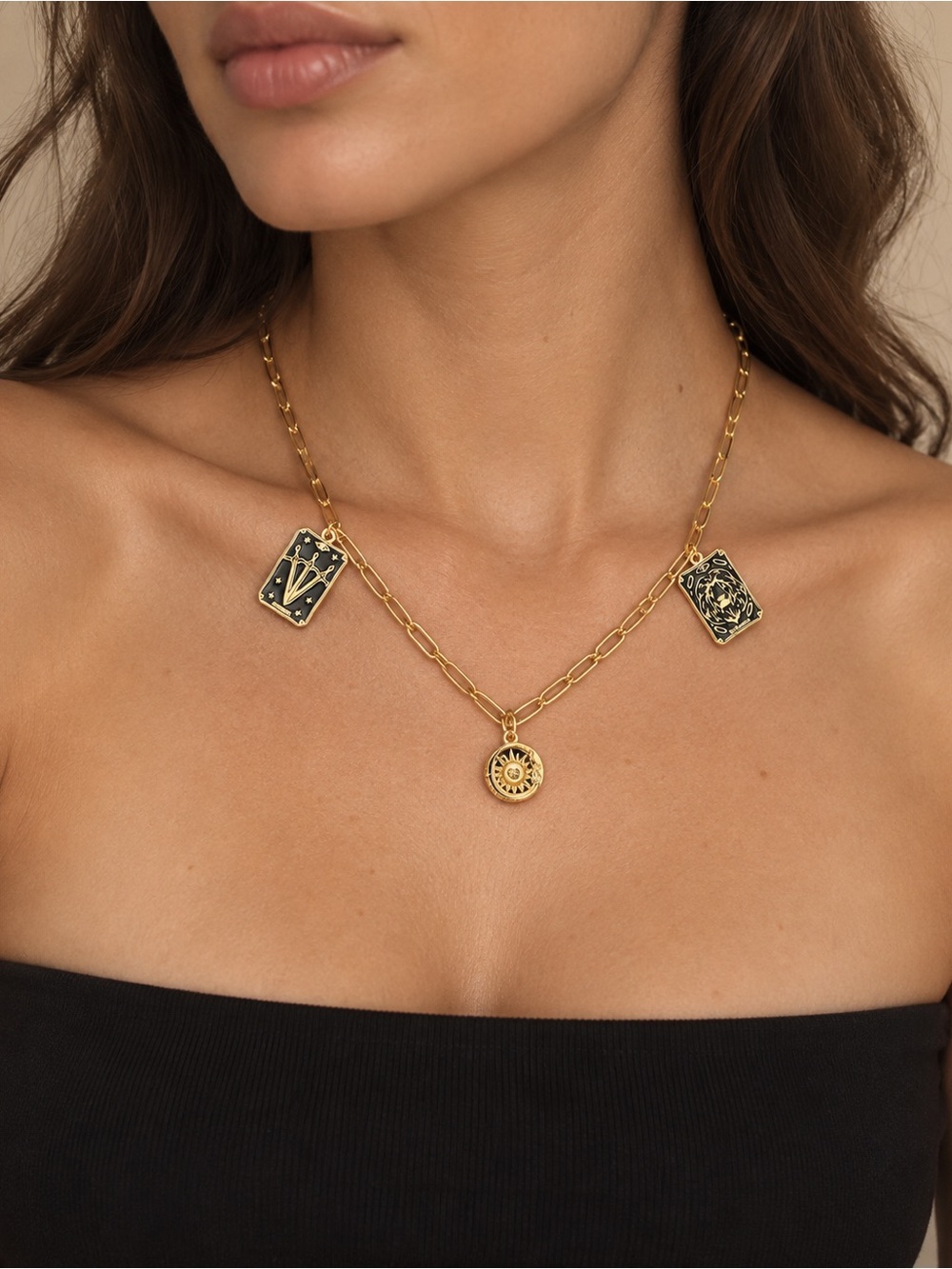 โThe Gypsyโ Tarot Charm Chain Necklace - Women Jewelry | Handmade